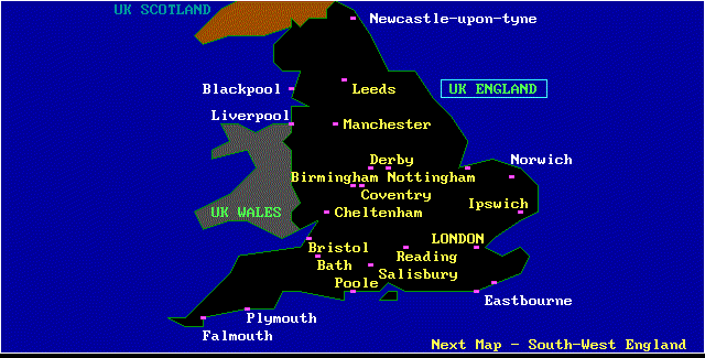 Map of UK England