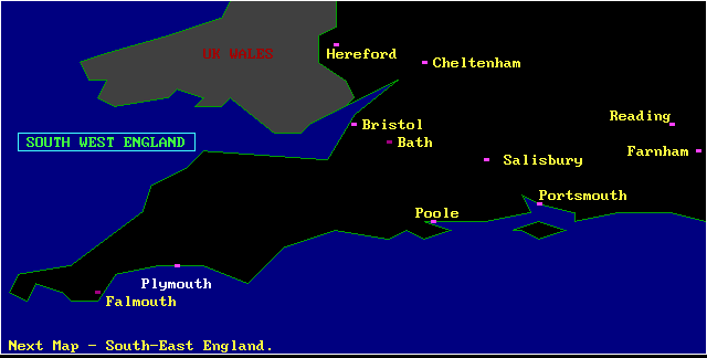 Map of South West England