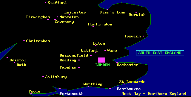 Map of South East England